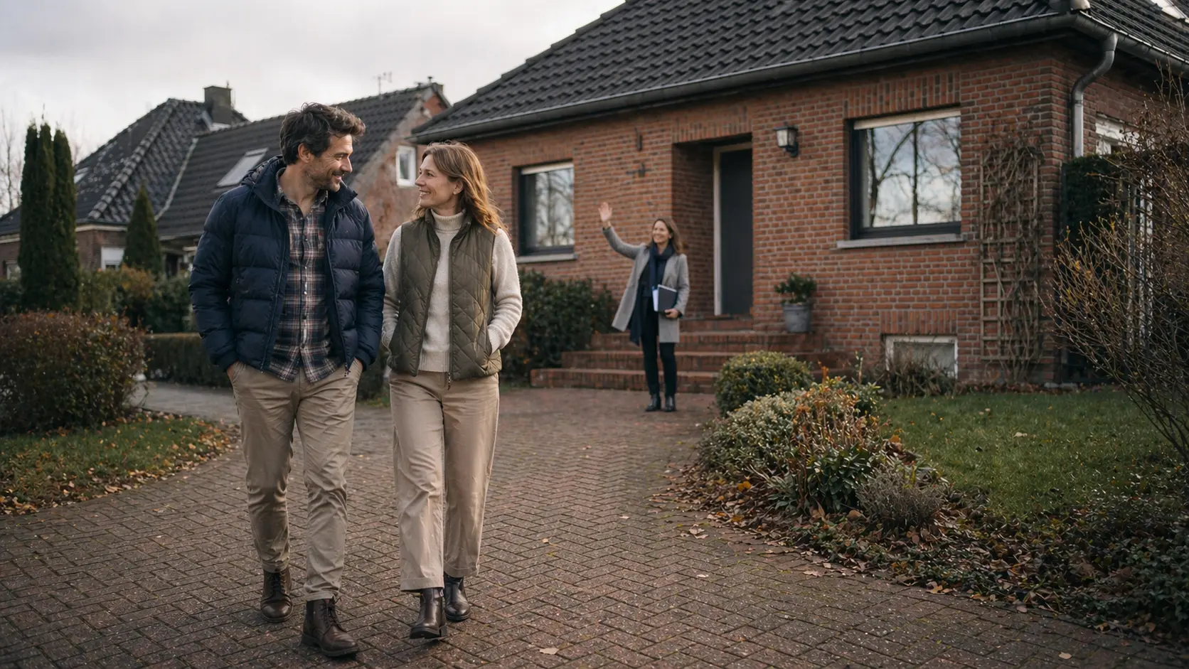 Junges Paar überlässt zufrieden ihr Eigentum an layreco real estate & consulting